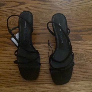 Zara black strappy heels